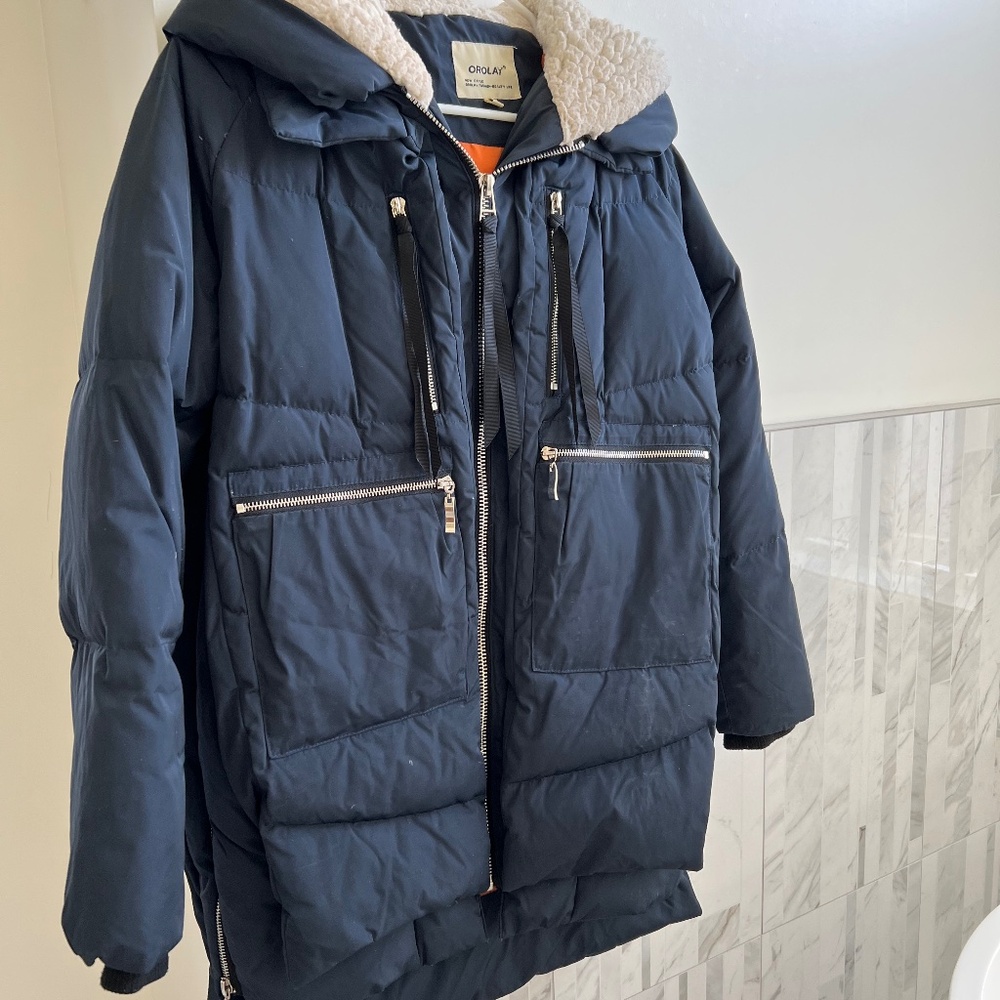 Navy Puffer Coat
